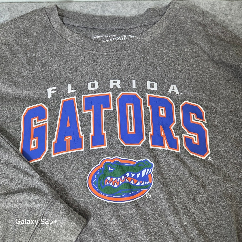 Florida Gators Youth XL Long Sleeve Shirt Gray Campus Heritage Performance Tee